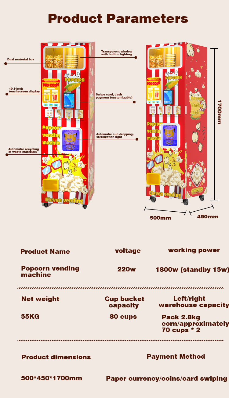 CE Commercial Snack Food Popco - Popcorn Vending Machine recensie en prijs