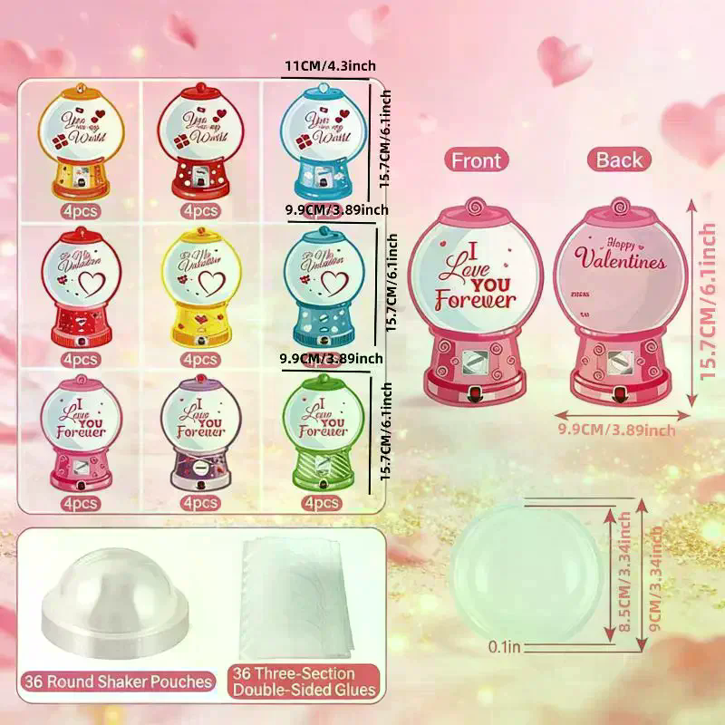18/36 Pcs DIY Valentines Candy - Bubble Gum Machine recensie en prijs